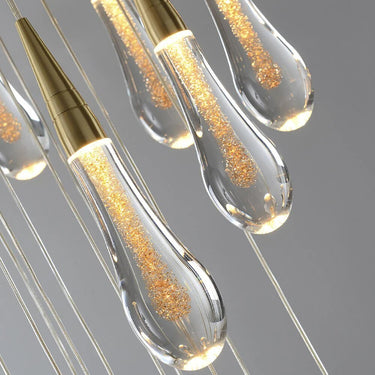 Modern LED Droplet Pendant Light – Elegant Glass and Iron Design for Kitchen and Dining Spaces 0